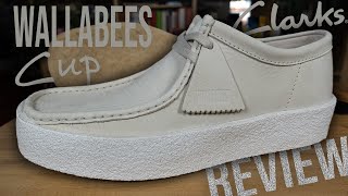 CLARKSs History amp Wallabees Cup Moccasins Shoes REVIEW “A comfortable alternative to dress shoes” [upl. by Aienahs]