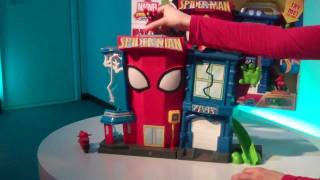 Playskool Heroes SpiderMan Stunt City playset DemoMP4 [upl. by Gilus]