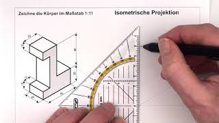 Isometrische Projektion  1 Übung  1 Körper [upl. by Jephum]