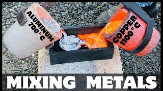 Mixing Molten Metals Together  Cast Iron Casting  Copper  Bronze  ASMR Metal Melting  BigStackD [upl. by Akirdnuhs]