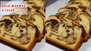 RESEP MARMER CAKE EKONOMIS  BOLU MARMER 4 TELUR [upl. by Nehr]