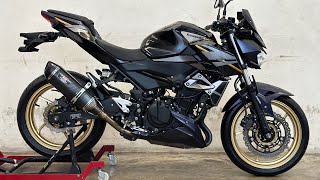 Kawasaki Z400 2020 Exhaust sound Yoshimura r77 alip on [upl. by Aelram795]