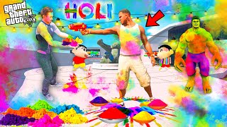 Franklin amp Avengers Celebrate Holi With Shinchan in GTA 5   GTA 5 AVENGERS [upl. by Kristal417]