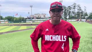 Nicholls Baseball Postgame at Southeastern [upl. by Carina]