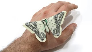 Origami Dollar bill Butterfly Michael LaFosse [upl. by Enaid886]