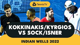 Nick Kyrgios amp Thanasi Kokkinakis vs Jack Sock amp John Isner  Indian Wells 2022 Doubles Highlights [upl. by Gabriellia]