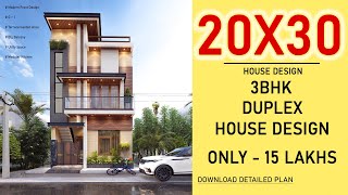 20x30 House Plan  600 Square feet  3 BHK  2030 House Design 3D  20by30 House Plan [upl. by Charity]