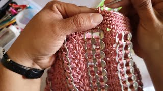 Bolso Tejido a Crochet Con Fichas o Anillas de lata [upl. by Sneve]