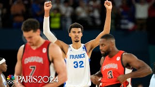 France keeps Canada at arms length in mens basketball quarterfinal win  Paris Olympics [upl. by Butterfield]