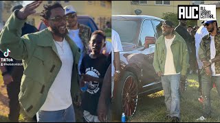 Kendrick Lamar Drives His RED Rolls Royce To Nickerson Garden Projects “Not Like Us” Video Shoot BTS [upl. by Melia]