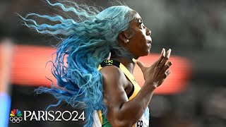 Jamaicas LEGENDARY LINEUP clinches 4x100 finals spot at World Championships  NBC Sports [upl. by Eirhtug]