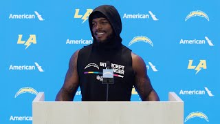 Denzel Perryman On Harbaugh’s Best Advice  LA Chargers [upl. by Llertnahs]