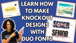 How To Create Tshirt Designs with the knockout Method Using the best Duo Fonts  Creative Fabrica [upl. by Iseabal]