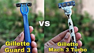 Gillette Guard 3 vs Gillette mach 3 turboComparison in hindi 🇮🇳 [upl. by Bunce]