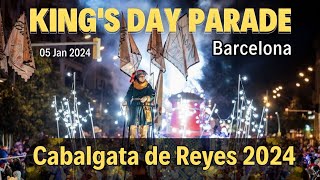 Kings Day Parade 2024 Barcelona Spain  Cabalgata de Reyes Barcelona 2024  Spain Telugu Vlogs [upl. by Eiboj868]