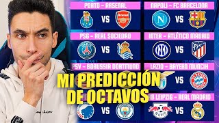 OCTAVOS de FINAL de la CHAMPIONS LEAGUE 202324 Mi PREDICCIÓN y PORCENTAJES [upl. by Nallid609]