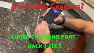 Quick DIY iPhone Charger Port FIX  not charging loose connection  6 7 8 XS XR 11 12  ipad [upl. by Notsecnirp]