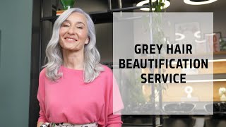 Natural Grey Hair Glossing Beautification Service  Goldwell Education Plus [upl. by Arreip174]