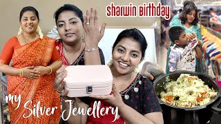 My Silver Jewellery Collections  Birthday Preparations  Chicken Badam Pulav  Karthikha Channel [upl. by Anaiad663]