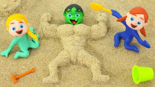 Building With Sand A Muscular Man 😱😱😱😱 [upl. by Acsirp]