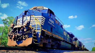 DownLow WideAngle Shot of A Heavy Manifest Train CarneysCrossing in Pennsylvania [upl. by Saleem63]