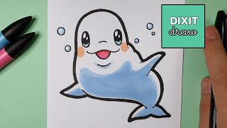 KAWAII BELUGA SELBER ZEICHNET  HOW TO DRAW A CUTE BELUGA [upl. by Lynnelle]