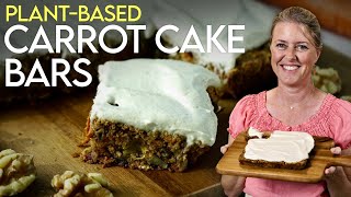 Indulgent PlantBased Carrot Cake Bars 🥕 Cake for Breakfast [upl. by Renzo]