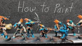 Contrast Kroot How to Speed Paint Electric Blue and Orange Farstalker Kinband [upl. by Nauqyt]