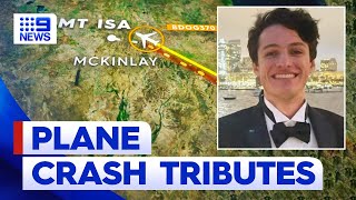 Tributes for three people killed in firefighting plane crash in Queensland  9 News Australia [upl. by Graner]