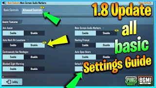 BGMIPUBG Basic Settings New 18 UpdateBGMIPUBG New SettingsGuideBattlegrounds Mobile India [upl. by Richer]