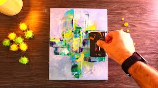 Contemporary Abstract Painting In Acrylics  Magnetic Card  Delicate Painting  Satisfying Art [upl. by Aisayn]