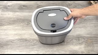 NINESTARS DZT129 AUTOMATIC TOUCHLESS INFRARED MOTION SENSER TRASH CAN 3 GALLON  REVIEW [upl. by Wonacott]