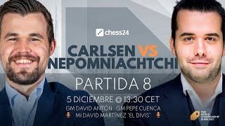 Campeonato del Mundo de Ajedrez 2021  Partida 8  Magnus Carlsen vs Ian Nepomniachtchi [upl. by Eislehc]