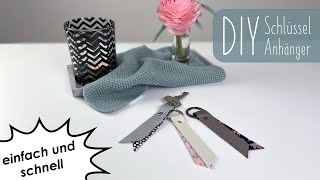 DIY Einfacher Schlüsselanhänger  ohne Nähen  Geschenkidee [upl. by Schuyler]