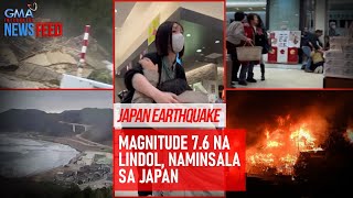 Japan Earthquake  Magnitude 76 na lindol naminsala sa Japan  GMA Integrated Newsfeed [upl. by Ellita]