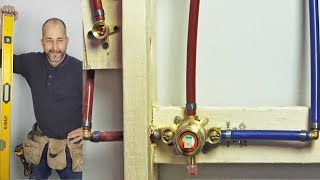 DIY How to Install a Shower Valve using Pex Plumbing [upl. by Hardwick]