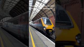 CrossCountry double 220 arrives into Darlington trains railway britishrail trainspotting uk [upl. by Hutchins]