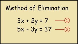 Method of Elimination Steps to Solve Simultaneous Equations [upl. by Maryjo]