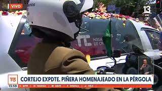 Cortejo fúnebre de exPresidente Piñera homenajeado en la Pérgola de las Flores de Santiago [upl. by Frangos716]