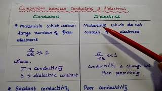 EMF  Comparison of Conductors and Dielectrics  EMFT in Tamil  EC3452 [upl. by Zzahc]