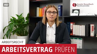 Arbeitsvertrag prüfen – was sollte nicht drinstehen  Kanzlei Hasselbach [upl. by Zahavi]