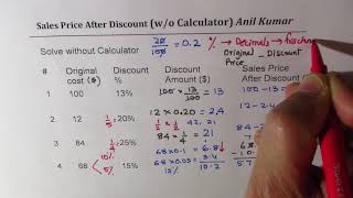 Percentage Discount Easy TIPS Without Calculator [upl. by Suoicerp]