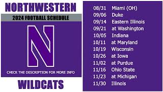 2024 Northwestern Wildcats Football Schedule [upl. by Sully]