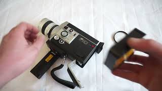 Canon 814 loading Super 8 film and batteries on Super 8 camera Canon Auto Zoom 814 Electronic [upl. by Umeh]