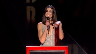 Dua Lipa wins British Female Solo Artist  The BRIT Awards 2018 [upl. by Dahl]