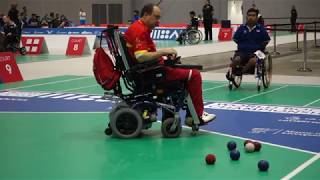 BISFed 2018 World Boccia Championships BC4 18 final Pornchok Larpyen THA  Vasile Agache ESP [upl. by Ggerc542]