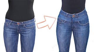 Sewing trick  how easily to upsize a low jeans waist to a high one [upl. by Renate531]