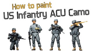 Modern US Infantry Tutorial 135  Painting simple ACU Digital Camo [upl. by Arayt]