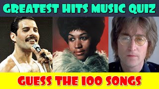 Guess the Song  Greatest Hits Music Quiz  100 Songs [upl. by Olecram521]