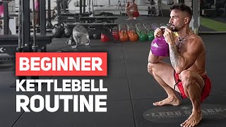 15Minute Beginner Kettlebell Workout  FOLLOW ALONG [upl. by Lemrac]